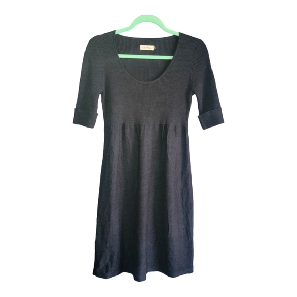Calvin Klein Dresses & Skirts - Calvin Klein knit dress with rolled up sleeves,  charcoal grey, size Medium